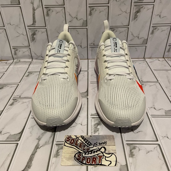 New Nike Air Zoom Pegasus 40 Premium White Blue Orange Red Running Shoes - Picture 6 of 13